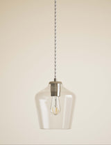 M&S Claudia Pendant Light, Clear Glass with Fabric Cable- Buy online at McGrocer