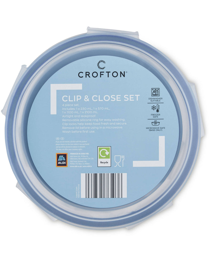 Clip & Close 4-piece food storage container set (British brand)