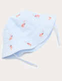 Coastal Shrimp bucket hat with shrimp pattern 0-36 months, UK version