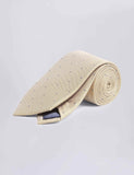 Moss pure silk tie with contrast micro-spot pattern - British product