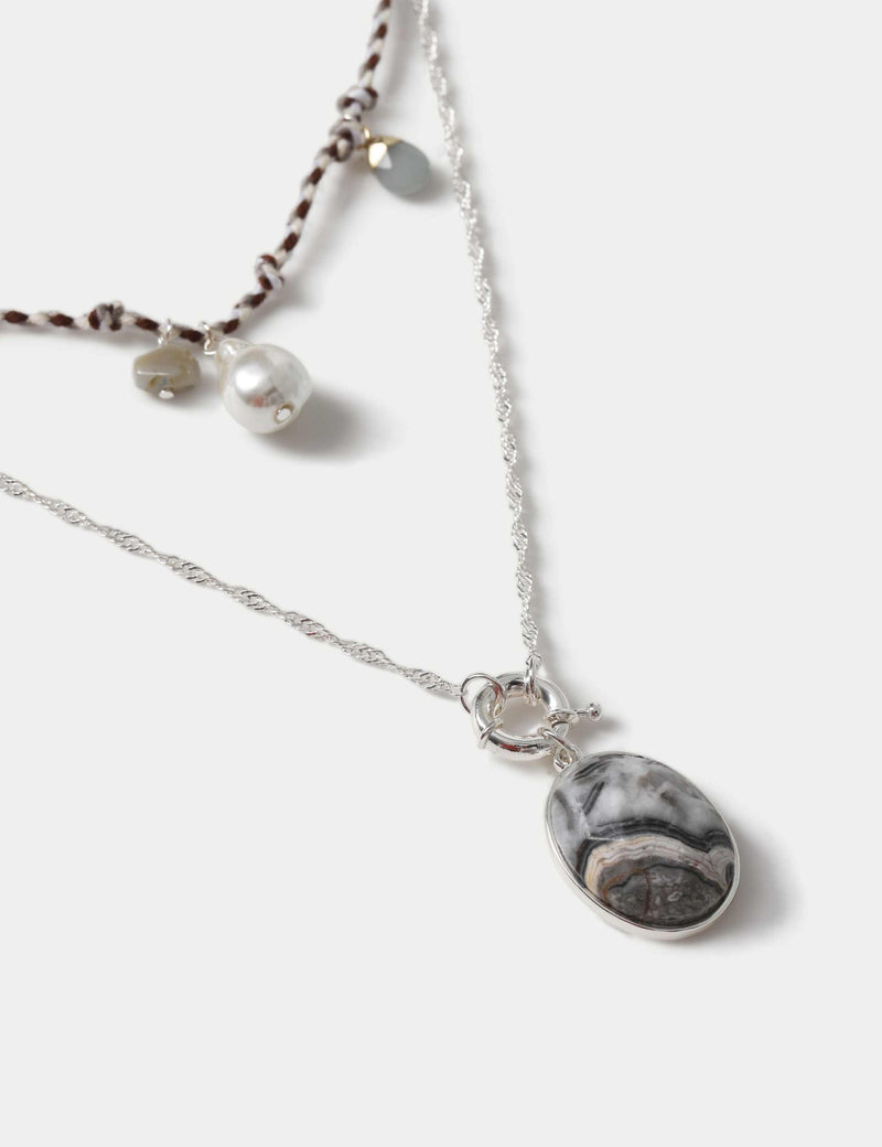 M&S cord multirow necklace (British brand)