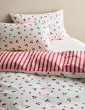Cotton blend cherries reversible single bedding set - British product