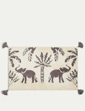 Elephant bath mat with cotton blend and non-slip backing - British product