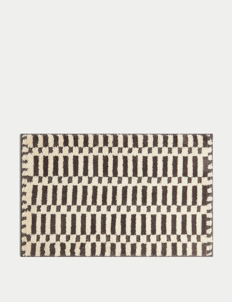 Cotton Blend Geometric Quick Dry Bath Mat