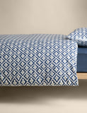 Cotton blend geometric tile bedding set, UK version