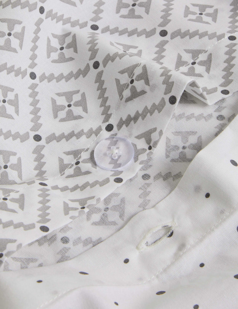Cotton blend geometric tile bedding set, UK version