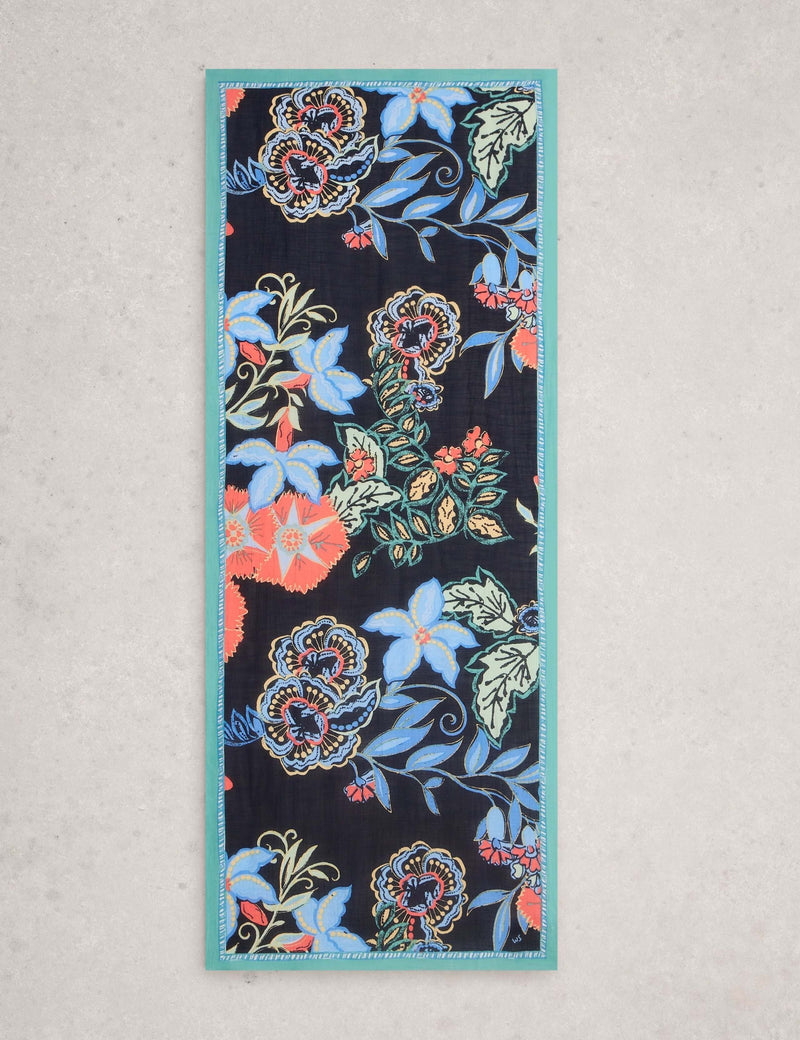 White Stuff cotton blend printed scarf, UK version