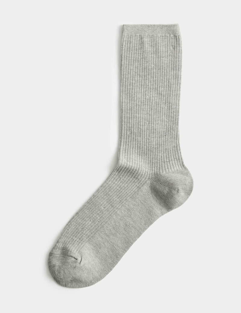 M&S cotton blend crew socks with diamantes (British brand)