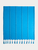 M&S M&S Cotton Linen Blend Striped Tassel Scarf 190cm x 90cm- Buy online at McGrocer