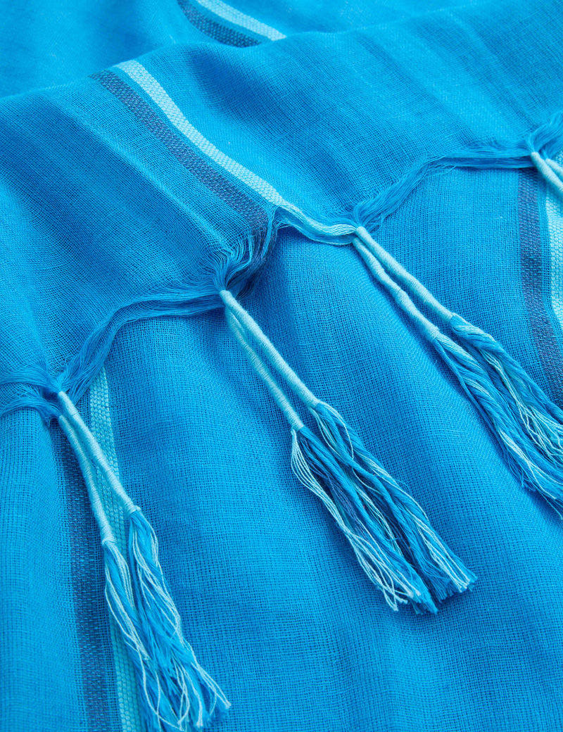 M&S cotton linen striped tassel scarf (British brand)
