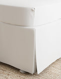 Cotton-rich base valance for bed with knife pleats - British product