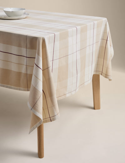 M&S Cotton Rich Checked Tablecloth 140x230 cm- Buy online at McGrocer