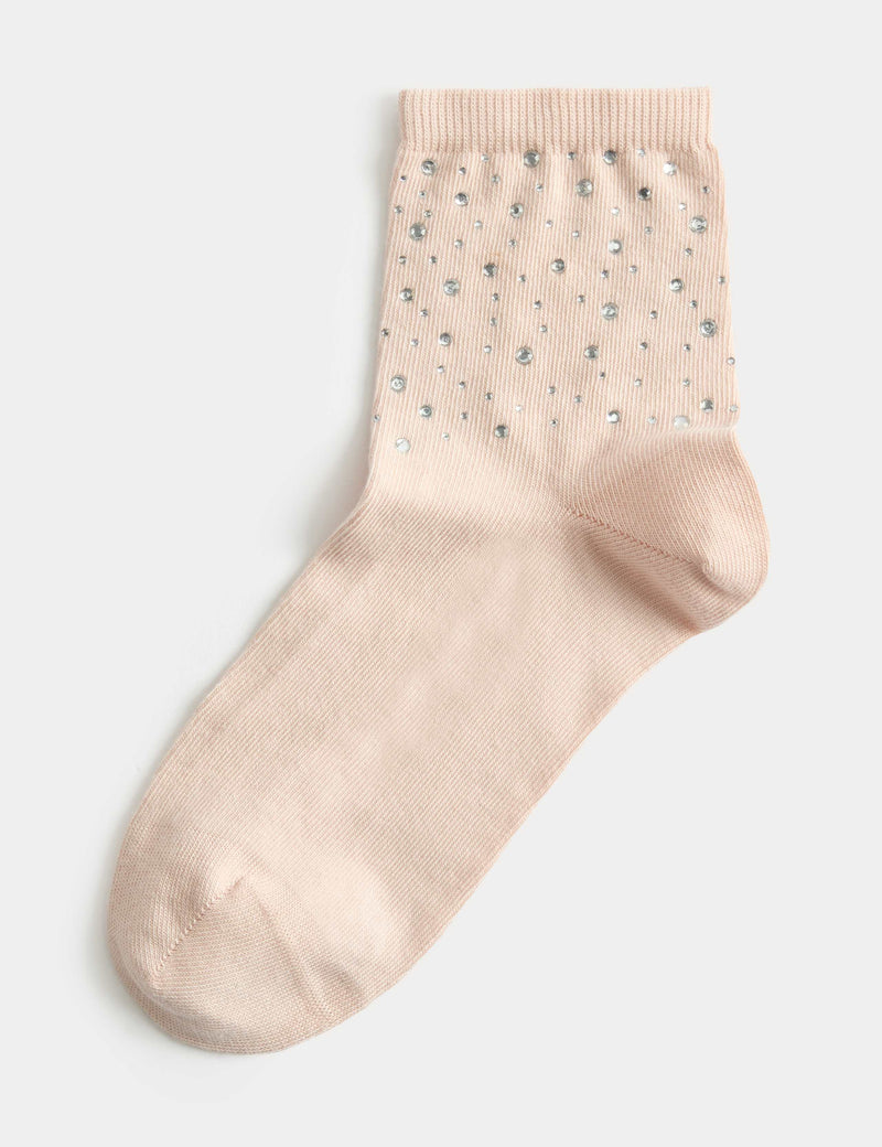 M&S ankle socks crystal embellished cotton rich, imported from the UK