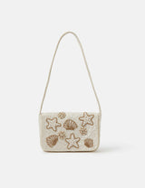 M&S Accessorize Cotton Rich Embellished Shell Shoulder Bag- Buy online at McGrocer