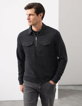 M&S Autograph Cotton Rich Half Zip Sweatshirt Casual Sweatshirt- Buy online at McGrocer