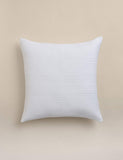 Decorative cushion with cotton rich fabric and striped design (British brand)