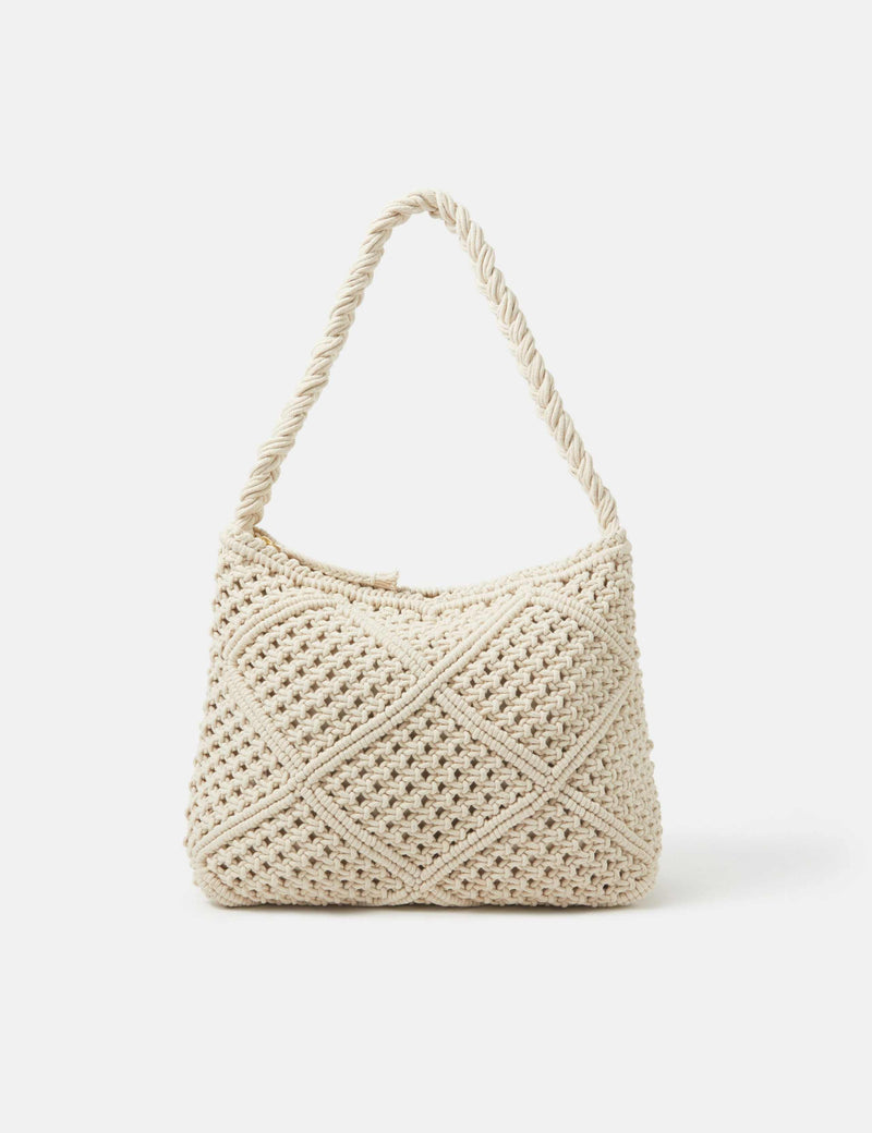 Accessorize macramé shoulder bag cotton rich - British product