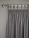 Cotton rich striped pencil pleat curtains - British product