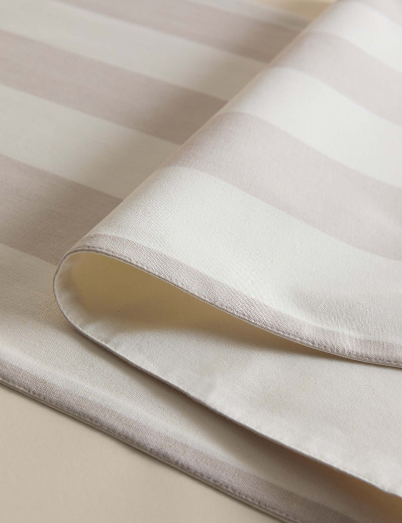 Cotton rich striped table runner - British product