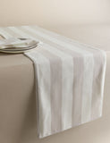 Cotton rich striped table runner - British product