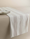 Cotton rich striped table runner - British product