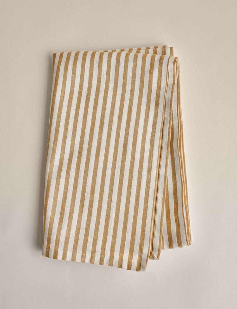 Cotton with Linen Striped Tablecloth