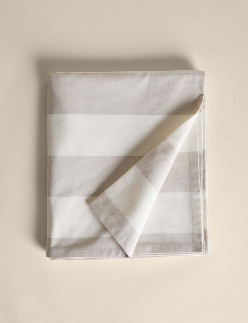 Cotton with Linen Wide Stripe Tablecloth 230x140 cm - British product