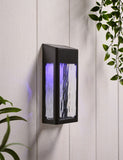 Crackle solar wall light with crackle glass, imported from the UK