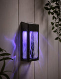 Crackle solar wall light with crackle glass, imported from the UK