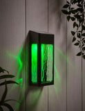 Crackle solar wall light with crackle glass, imported from the UK