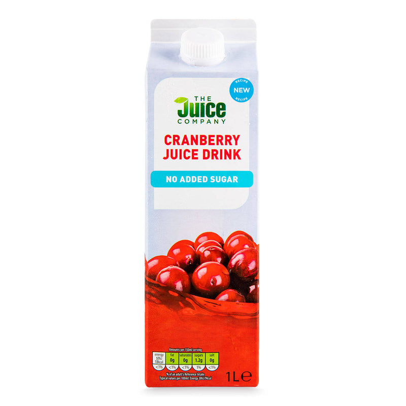 Cranberry juice drink with 25% juice concentrate, imported from the UK