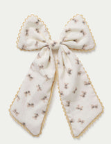 M&S Cream Print Large Hair Bow- Buy online at McGrocer