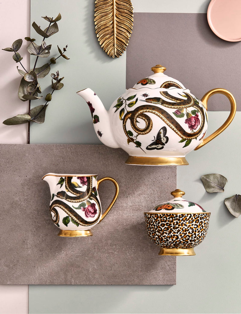 Creatures of Curiosity snake teapot, fine china, UK version