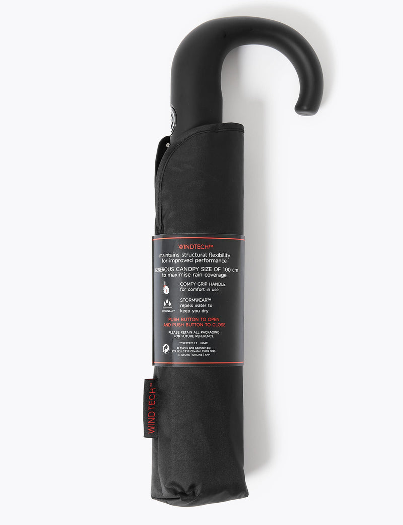 M&S crook handle umbrella with Windtech 100 cm canopy (British brand)