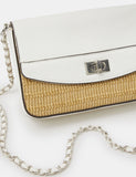 Accessorize cross body bag in raffia fabric with twistlock (British brand)
