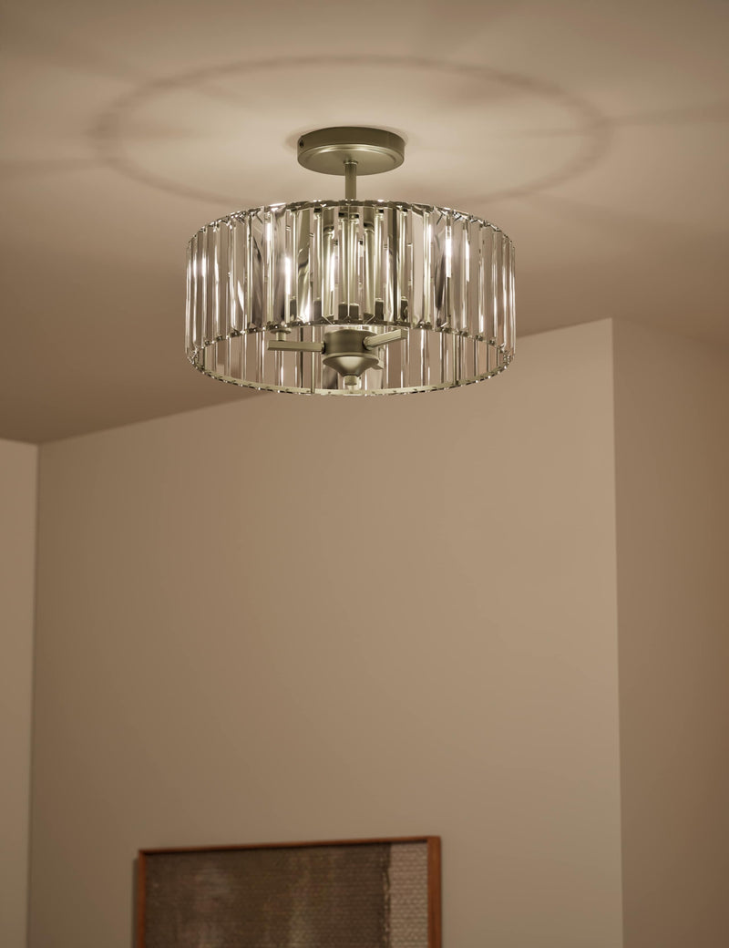 Crystal glass flush ceiling light 35cm, imported from the UK
