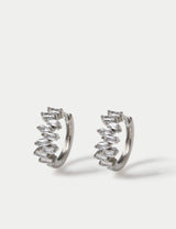 M&S Cubic Zirconia Baguette Stone Hoop Earrings- Buy online at McGrocer