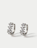 Cubic zirconia baguette stone earrings platinum plated hoop British product