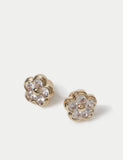 Cubic Zirconia Flower Stud Earrings, imported from the UK