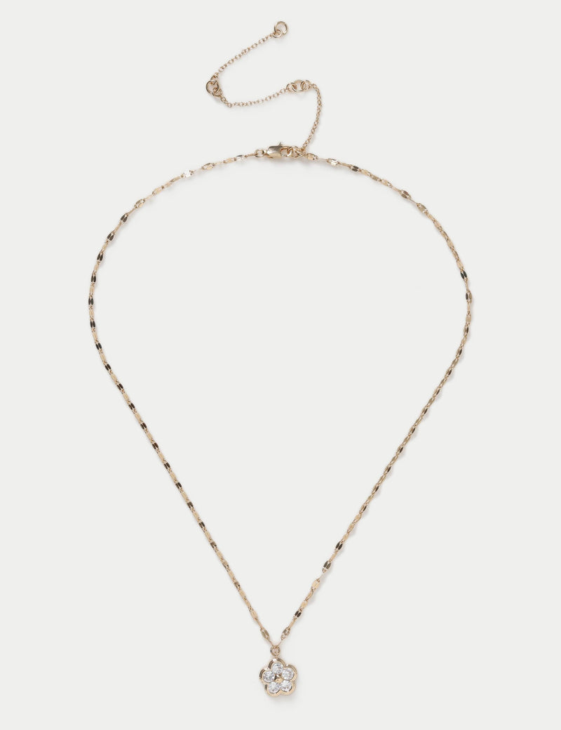 Cubic zirconia flower necklace, imported from the UK