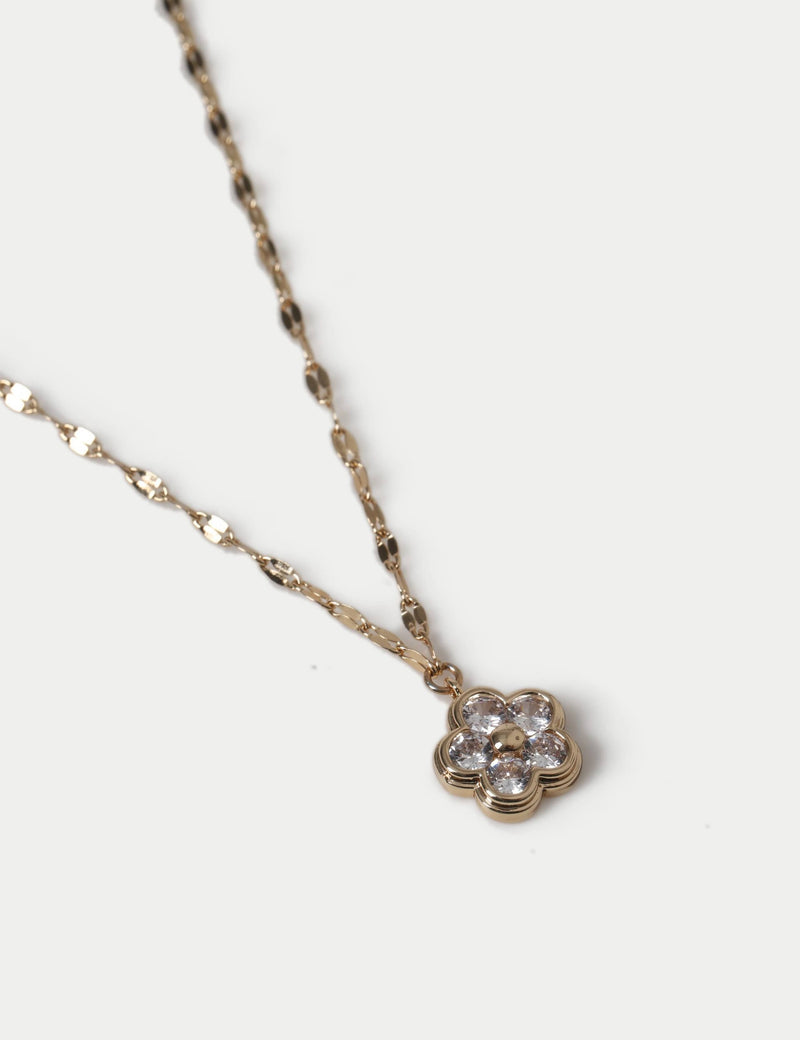 Cubic zirconia flower necklace, imported from the UK