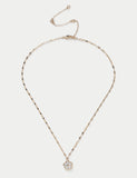 Collier fleur en zircone cubique, importé du Royaume-Uni