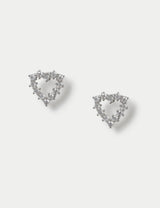 M&S Cubic Zirconia Heart Stud Earrings- Buy online at McGrocer