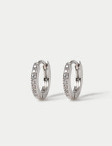 M&S Platinum Plated Cubic Zirconia Hoop Earrings- Buy online at McGrocer