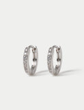 Cubic zirconia hoop earrings platinum plated - British product
