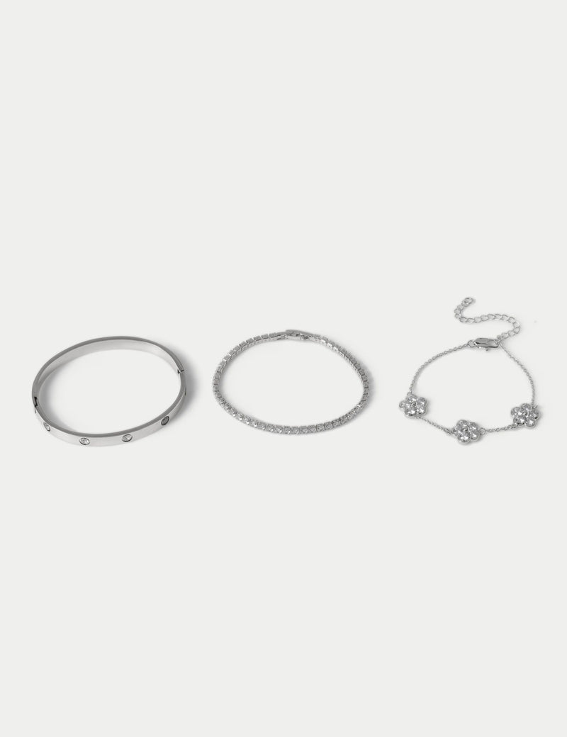 Ensemble de bracelets en zircone cubique multicolores, version UK