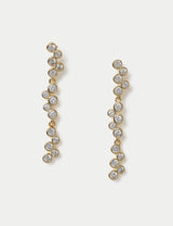 M&S Cubic Zirconia Waterfall Drop Earrings 14ct Gold Plated- Buy online at McGrocer