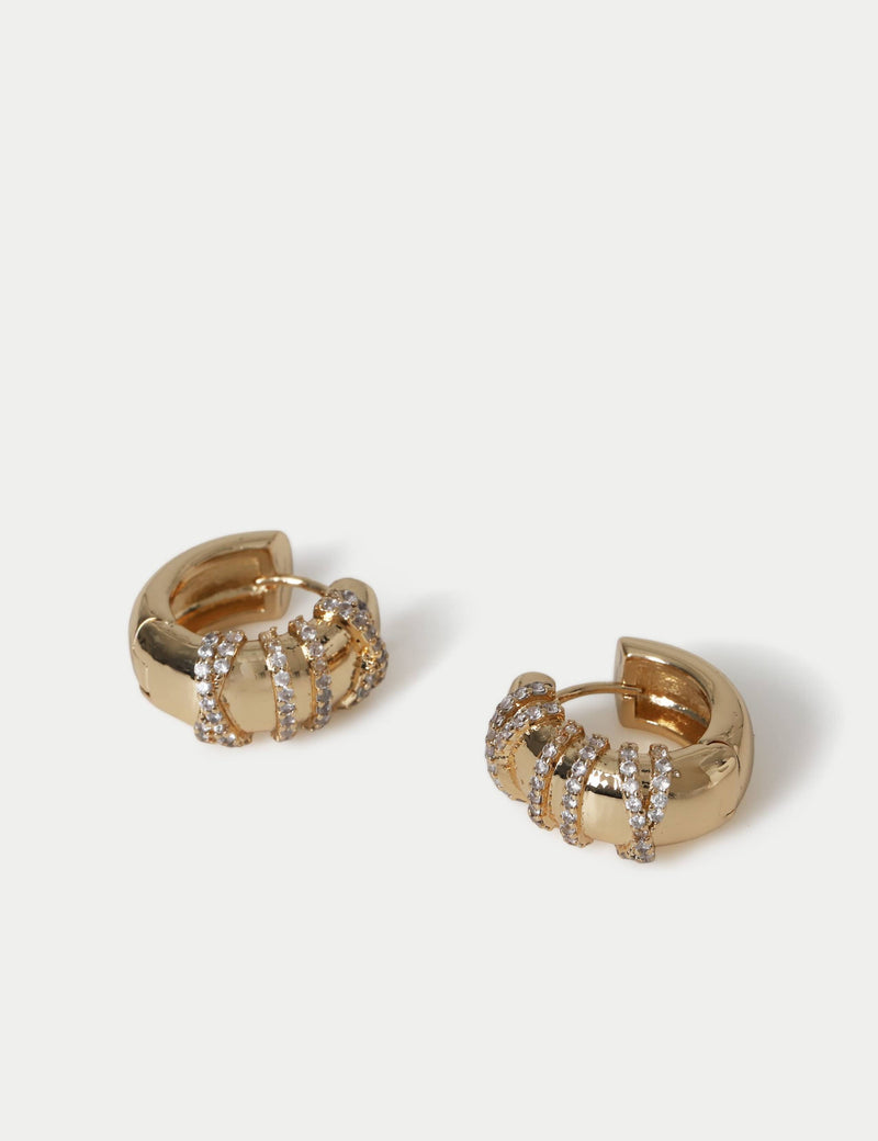 Autograph cubic zirconia wrap hoop earrings 15mm (British brand)