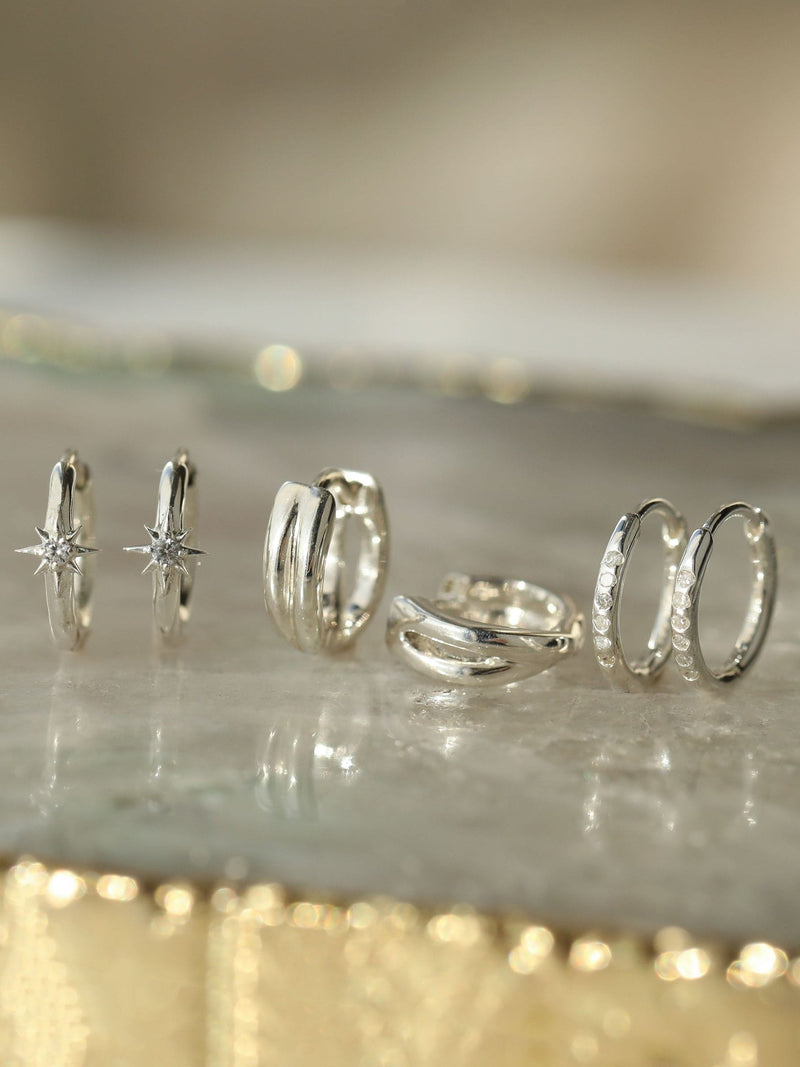 Carrie Elizabeth diamond mini hoop earrings (British brand)