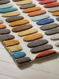Multicoloured Sketch wool runner rug, imported from the UK